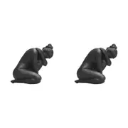 2x White Moose Resin Body Sculpture Georgie Home/Office Ornament Decor Black