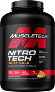 Muscletech 100% Whey Gold Banana Flavour Protein Powder 2.27 Kg