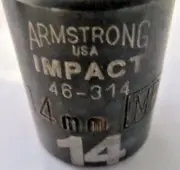 Armstrong 46-314 3/8" Drive 14mm Impact Socket 12pt. USA