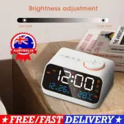LED Digital Alarm Clock Time Calendar Temperature FM Radio Bedside Snooze Clock