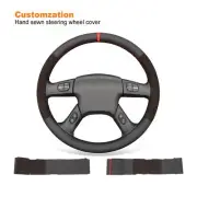 Custom Red Mesh Alcantara Steering Wheel Cover for Chevrolet Silverado 2003-2007