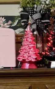 Handmade New Acrylic Metallic Rose Pink Tree With Custom Topper Which Can Vary.