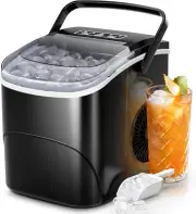 Ice Makers Countertop,26Lbs/24H,9 Cubes in 6 Mins,Portable Ice Maker Machine wit