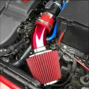 1x Car Cold Air Intake Filter Alumimum Induction Pipe Power Flow Hose System Red (for: Audi)