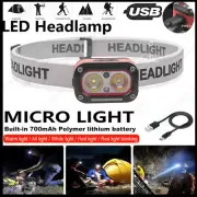 LED Camping Headlamp Rechargeable Super Bright Motion Sensor Torch Lamp 700mAh