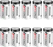 YICUAA (10-Pack) ER26500 3.6V 9000mAh C Size Non-Rechargeable Lithium Battery