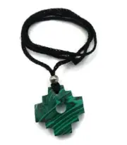 Unisex Necklace Carved in Natural Stone Chakana Inca Cordillara Andina Cusco