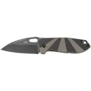 CRKT Heron 2440 Frame Lock Folding Knife - Black Tan G-10