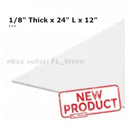 Plastic Sheet LDPE 1/8 Inch Thick x 24 Inch L x 12 Inch W Off-White Opaque NEW