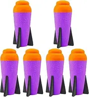 Mega Missile-Refill for Nerf N-Strike Elite Series, 6 Packs, Aevdor Compatible Darts Foam Rockets Bullets for Nerf Blaster Gun - (Orange & Purple)