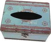 EXAOMBLE Retro Nightstand Tissue Box Holder Wooden Bathroom Vanity Paper Serviettes Holder
