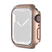 For Apple Watch Series 8, 45-mm Case, Shockproof Grippy Protective Cover, Rose Gold