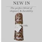 Pottery Barn Norvelle Block Print Cotton Linen Table Throw Fall Autumn 50x50 NEW