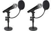 2) Rockville Microphones+Desktop Stands+Pop Filters 4 Recording, Studio, Podcast
