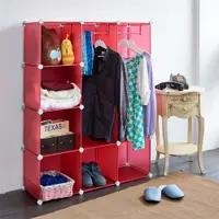 在飛比找松果購物優惠-【ikloo】魔術空間12格衣櫥組合櫃(附門4片) (4.7