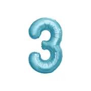 34 Inch Baby Blue Balloon Number 3