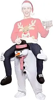 Ride On Christmas Costume Snowman Reindeer Funny Christmas Outfits for Men, Santa Claus Christmas Piggyback Costume