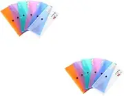 Tofficu 2sets Storage Bags Document Folder Compact Stationery Case for Students Teenagers Office Workers Easy to Carry File Holder 6pcs*2 Random Color