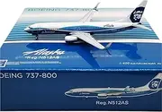 Pre-Built Model Aircraft 1:400 9CM Finished Model Scale Airplanes for Alaska Airlines B737-800 N512AS Diecast Aircraft Model Kit Miniature Airplane Model