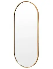 [La Bella] Oval Aluminum Frame Wall Mirror 45x100cm in Gold