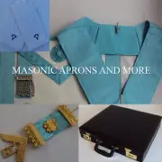 Master Mason Apron(Leather), Collar, Jewel, Regalia Case(Hard) & Gloves Set