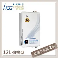 在飛比找PChome24h購物優惠-和成HCG 12L 數位恆溫強制排氣型熱水器 GH1266(