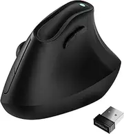 KYSONA 57° Ergonomic Vertical Optical Mouse,Bluetooth&2.4G,800/1200/2400/2400/4000DPI,7 Buttons for Windows,macOS,iPadOS, Laptop, PC,Black