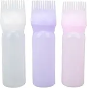 WAONIQ 3pcs Root Comb Applicator Bottle with Capacity Scale Hair Dye Bottles Bottles Styling Tool