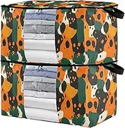 sanluoli 90L 2 Pack Under Bed Boot Storage with Reinforced Handles, clear window Sheet Storage For Closet