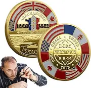 annivversary Silver Plated Coin - Exquisitely Crafted Stunning Retro World War Ii | Notable Rust Fade Resistant Remembrance Memorial Day Badges | Souvenir Coin History Buffs