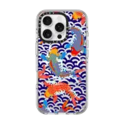 iPhone 16 Pro Clear Case MagSafe Compatible koi fish Japanese tattoo style transparent pattern