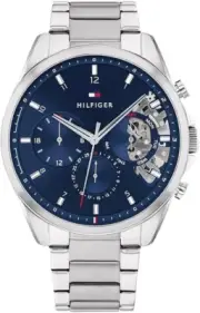 Tommy Hilfiger Mason Silver Steel Men's Multi-function 45mm Watch - 1791788