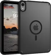 Telaso for iPad mini 7 A17 Pro 2024/iPad Mini 6 2021 8.3 Inch iPad mini 7th/6th Gen Magnetic Case, Translucent Matte Back Soft TPU Bumper Military Grade Protective Case for iPad mini 7/Mini 6, Black