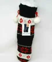 New Jane Bleecker Women's Plush Fill Cabin Slipper Socks Black Fair Isle Sz S/M
