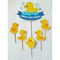 在飛比找蝦皮購物優惠-一套小鴨黃色小鴨人物生日蛋糕裝飾