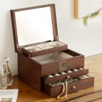 在飛比找蝦皮商城精選優惠-首飾盒 復古輕奢大容量首飾收納盒 飾品收納盒 木質多層珠寶盒