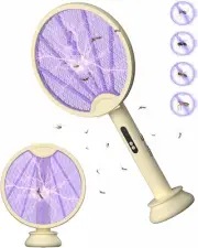 Electric Fly Swatter, 180° Foldable Bug Zapper, 3000 V Electric Mosquito Swat...