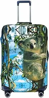 [JEJEA] Bear Koala Print Suitcase Cover Protector Travel Luggage Cover Suitcase Washable Baggage Covers Anti-Scratch, Black, M