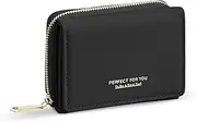 [Hnonoxy] Wallet for Women, Womens Wallet Card Holder, Small Trifold RFID Blocking Purse, Cute Small Leather Pocket Wallet for Women, Girls, Ladies Mini Short Purse, Mini Leather Pocket Wallet, Black