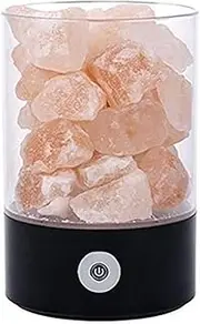 Himalayan Crystal Salt Lamp, Colorful USB Night Lamp, Natural Negative Ion Salt Lamp, Bedside Lamp, Therapeutic Rock Small Mineral Lamp for Office, Outdoor, Camping, Yoga Lamp