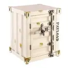 Small Container Storage Side Table – Industrial Accent Table Hidden Compartment
