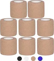 8 Rolls Self Adhesive Bandage Tape, Cohesive Bandages, Pet Vet Wrap Bandage for Dogs, Horses, Pets, Elastic Cohesive Bandages