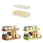 Storage Rack 2 Tiers Coffee Cup Organizer for Countertop Plastic Bathroom Shelf