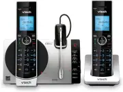 VTech Connect to Cell DS6771-3 DECT 6.0 Cordless Phone - Black, Silver, 6.9" x 4