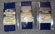 3x Wrights Navy Bias Tape 12yds (2) Double Fold Bias 1/4" Wide & (1) Single Fold