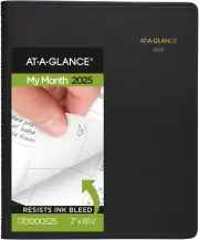 AT-A-GLANCE 2025 Planner, Monthly, 7" x 8-3/4", Medium, Black 701200525
