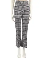 See by Chloé Navy Plaid Pattern Straight Trousers