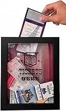 Ticket Shadow Box - Memento Frame - Large Slot on Top of Frame - Memory Box Storage for Any Size Tickets. Best Top Loading Shadowbox for The Concert Movie Theater & Sporting Event Ticket Stubs
