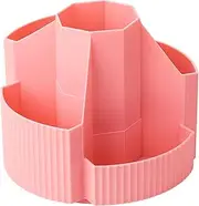 Rotating Desk Organizer, 5-Compartment Marker Holder, Pen And Pencil Organizer, Crayon Storage For Kids, Art Supply Container For Office And School, Space-Saving And Practical