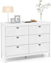 Giantex 6-Drawer Dresser, Modern Style Chest of Drawers, Home Storage w/Anti-toppling Kits, Buffet Cabinet Sideboard, Kitchen Cupboard, Multipurpose Side Cabinet for Bedroom Study Office